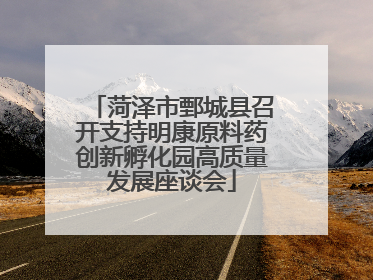 菏泽市鄄城县召开支持明康原料药创新孵化园高质量发展座谈会