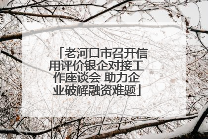 老河口市召开信用评价银企对接工作座谈会 助力企业破解融资难题