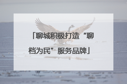 聊城积极打造“聊档为民”服务品牌