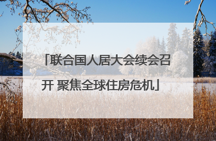 联合国人居大会续会召开 聚焦全球住房危机