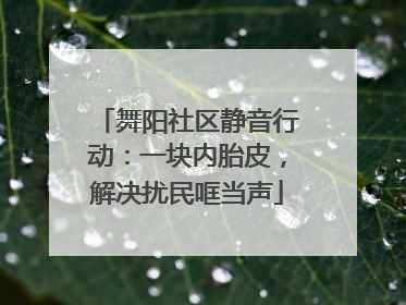 舞阳社区静音行动：一块内胎皮，解决扰民哐当声