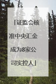 证监会核准中央汇金成为8家公司实控人