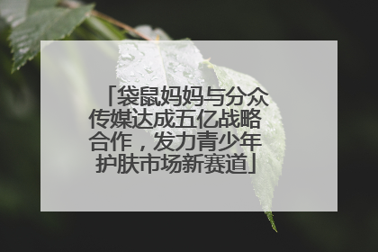 袋鼠妈妈与分众传媒达成五亿战略合作，发力青少年护肤市场新赛道