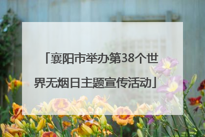 襄阳市举办第38个世界无烟日主题宣传活动