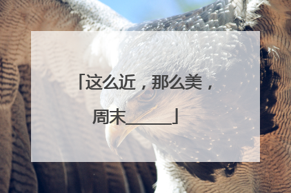 这么近，那么美，周末______