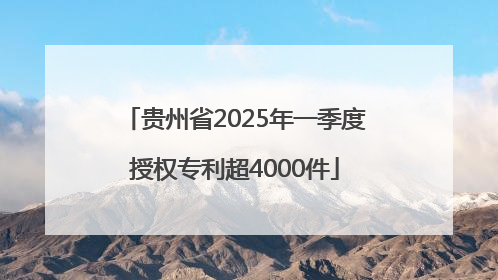 贵州省2025年一季度授权专利超4000件