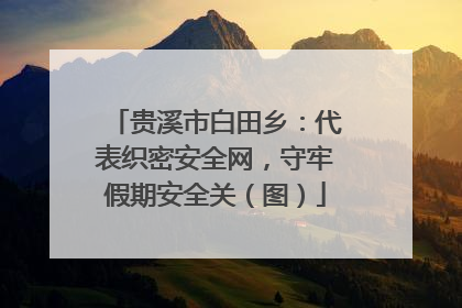贵溪市白田乡：代表织密安全网，守牢假期安全关（图）