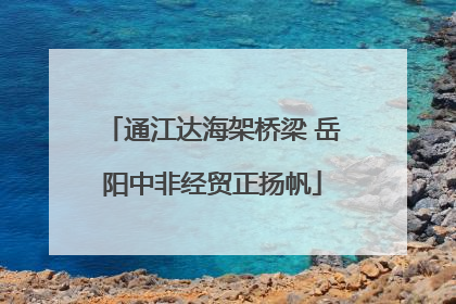 通江达海架桥梁 岳阳中非经贸正扬帆