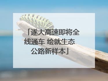 遂大高速即将全线通车 绘就生态公路新样本