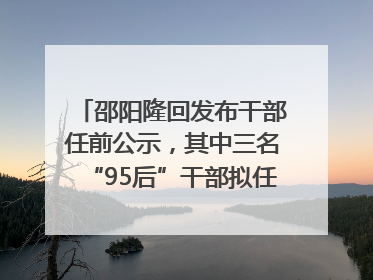 邵阳隆回发布干部任前公示，其中三名“95后”干部拟任副科级领导，均系硕士选调生