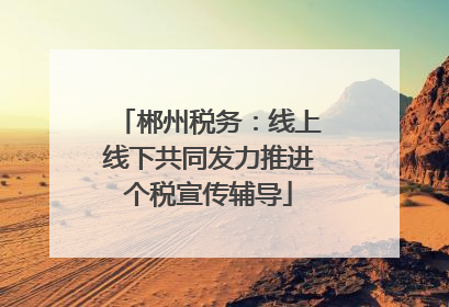 郴州税务：线上线下共同发力推进个税宣传辅导