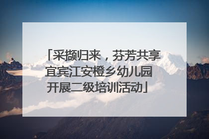 采撷归来，芬芳共享 宜宾江安橙乡幼儿园开展二级培训活动