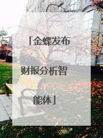 金蝶发布财报分析智能体