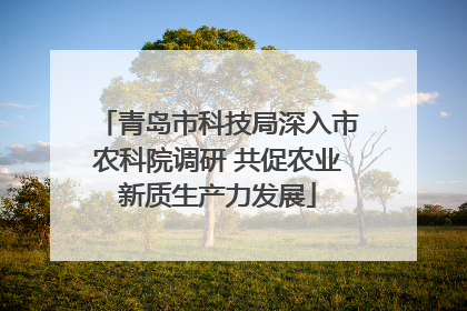 青岛市科技局深入市农科院调研 共促农业新质生产力发展