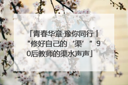 青春华章·豫你同行丨“修好自己的‘渠’”90后教师的渠水声声