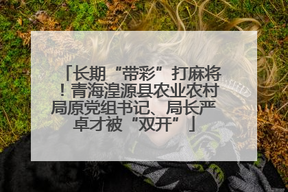 长期“带彩”打麻将！青海湟源县农业农村局原党组书记、局长严卓才被“双开”