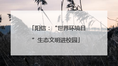 阳信：“世界环境日”生态文明进校园