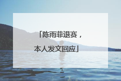 陈雨菲退赛，本人发文回应