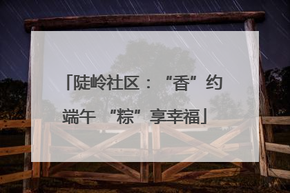 陡岭社区：“香”约端午 “粽”享幸福
