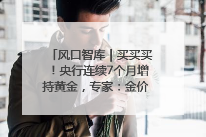 风口智库｜买买买！央行连续7个月增持黄金，专家：金价或仍易涨难跌