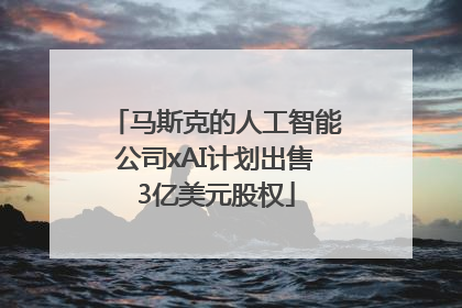 马斯克的人工智能公司xAI计划出售3亿美元股权