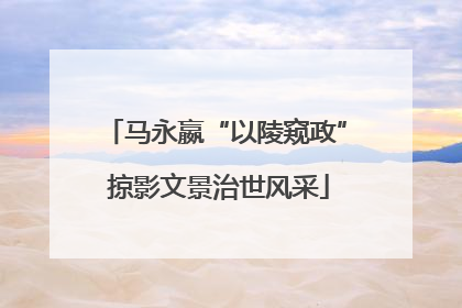 马永嬴“以陵窥政” 掠影文景治世风采