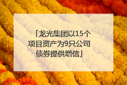 龙光集团以15个项目资产为9只公司债券提供增信