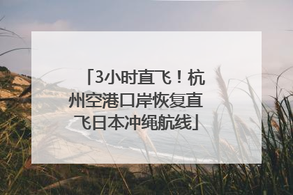 3小时直飞！杭州空港口岸恢复直飞日本冲绳航线