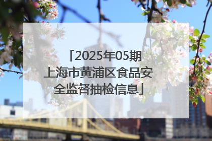 2025年05期上海市黄浦区食品安全监督抽检信息