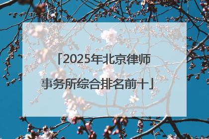2025年北京律师事务所综合排名前十