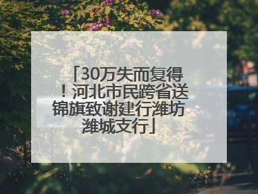 30万失而复得！河北市民跨省送锦旗致谢建行潍坊潍城支行