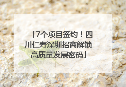 7个项目签约！四川仁寿深圳招商解锁高质量发展密码