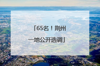 65名！荆州一地公开选调