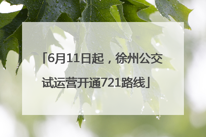 6月11日起，徐州公交试运营开通721路线